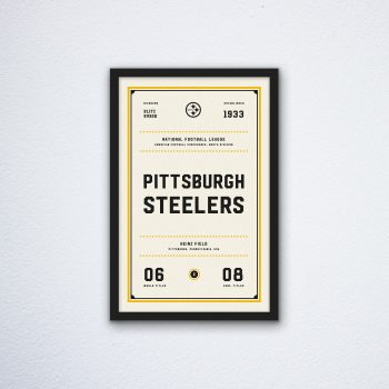 Pittsburgh Steelers Ticket Canvas Poster Print - Wall Art Decor