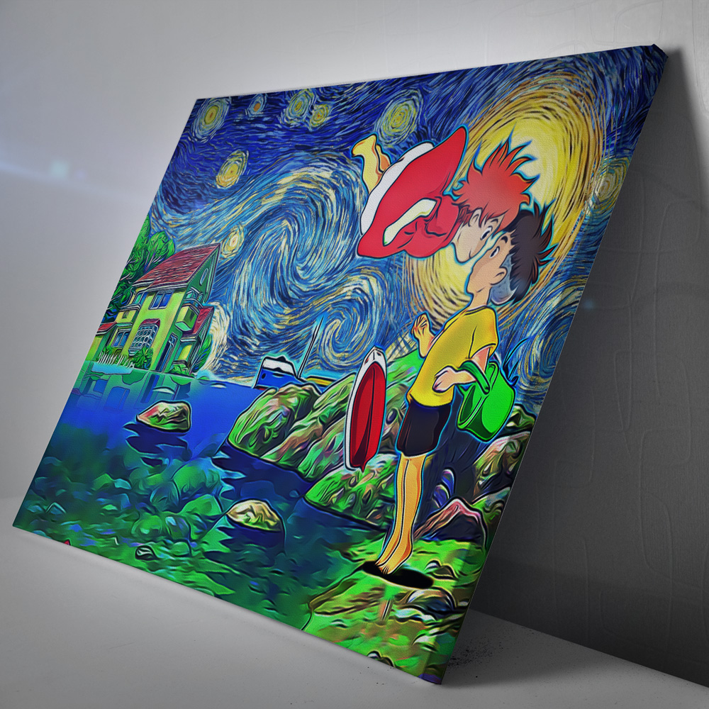 Ponyo-Starry-Night-Studio-Ghibli-Canvas-Poster-Print-Wall-Art-Decor-1
