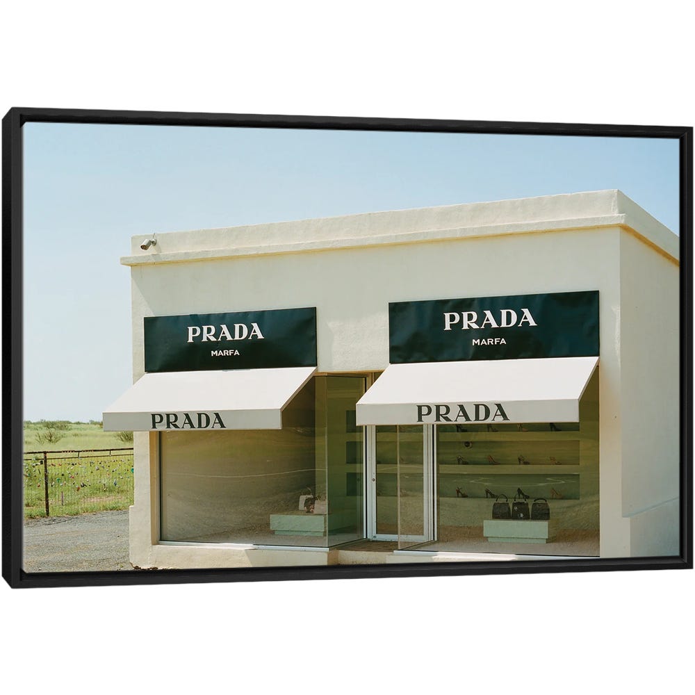 Prada-Marfa-III-Black-Framed-Canvas-Stretched-Wrapped-Canvas-Print-Wall-Art-Decor Prada Marfa III - Black Framed Canvas