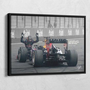 Sebastian Vettel RB9 2013 Formula 1 Driver Canvas F1 Inspiration Canvas Wall Art Vettel Print Poster Formula One Redbull Racing Fan Gift