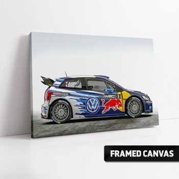 Sebastien Ogier Vw Polo Wrc 2015 Canvas Print World Rally Championship Motorsport Volkswagen Red Bull Poster