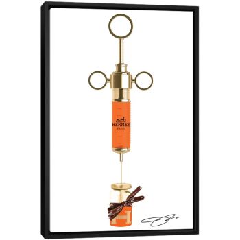 Shot Of Hermes - Black Framed Canvas