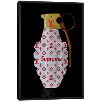 Supreme Grenade - Black Framed Canvas