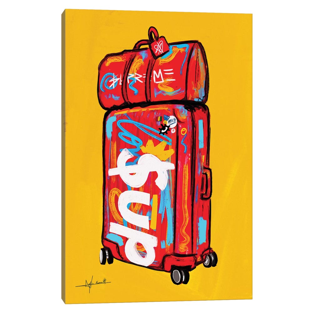 Supreme-Luggage-I-Black-Framed-Canvas-Stretched-Wrapped-Canvas-Print-Wall-Art-Decor-1 Stretched Wrapped Canvas Print
