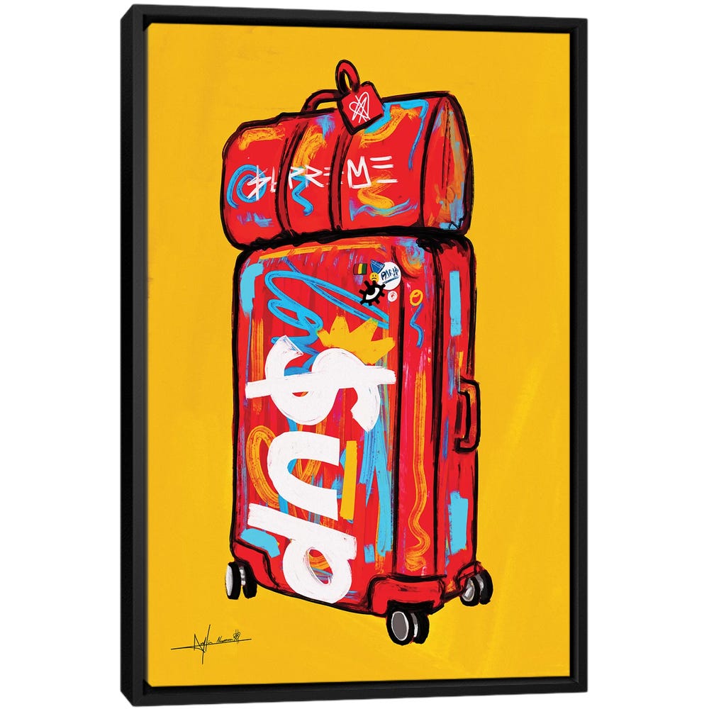 Supreme-Luggage-I-Black-Framed-Canvas-Stretched-Wrapped-Canvas-Print-Wall-Art-Decor Supreme Luggage I - Black Framed Canvas