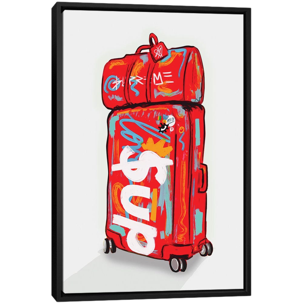 Supreme-Luggage-II-Black-Framed-Canvas-Stretched-Wrapped-Canvas-Print-Wall-Art-Decor Supreme Luggage II - Black Framed Canvas