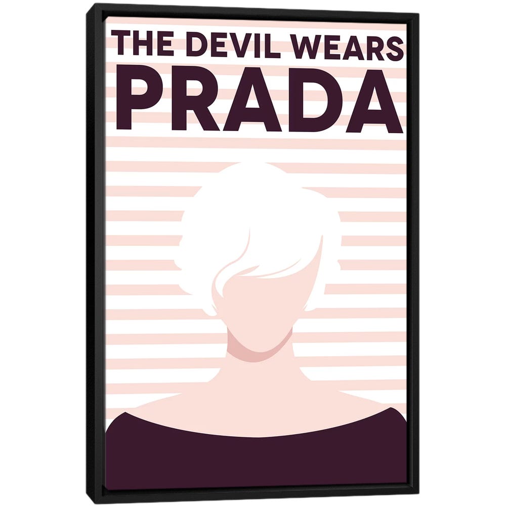 The-Devil-Wears-Prada-Minimalist-Poster-Black-Framed-Canvas-Stretched-Wrapped-Canvas-Print-Wall-Art-Decor The Devil Wears Prada Minimalist Poster - Black Framed Canvas