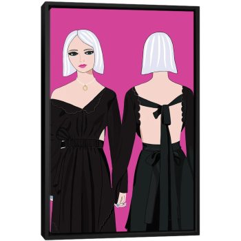 The Fendi Twins - Black Framed Canvas