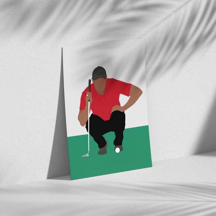 Tiger-Woods-Crouched-Golf-Canvas-Poster-Print-Wall-Art-Decor-1