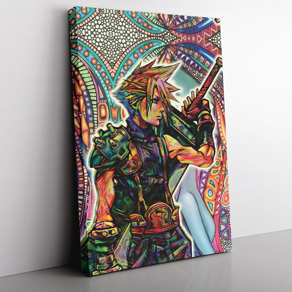 Trippy-Cloud-Strife-Final-Fantasy-7-Canvas-Poster-Print-Wall-Art-Decor Trippy Cloud Strife Final Fantasy 7 Canvas Poster Print Wall Art Decor