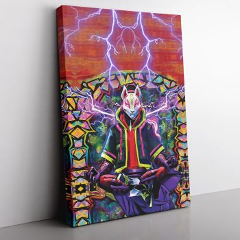 Trippy Kitsune Drift Mask Fortnite Canvas Poster Print Wall Art Decor
