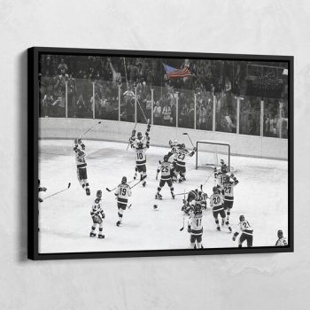 US Winter Olympic Hockey Canvas - Miracle on Ice 1980 - Hockey Poster - Sport Art Print - Herb Brooks Arena - Kids Decor Game Winning Moment