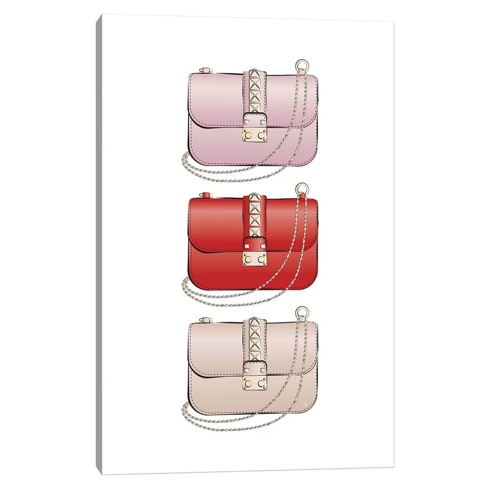 Valentino-Bags-Black-Framed-Canvas-Stretched-Wrapped-Canvas-Print-Wall-Art-Decor-1 Stretched Wrapped Canvas Print