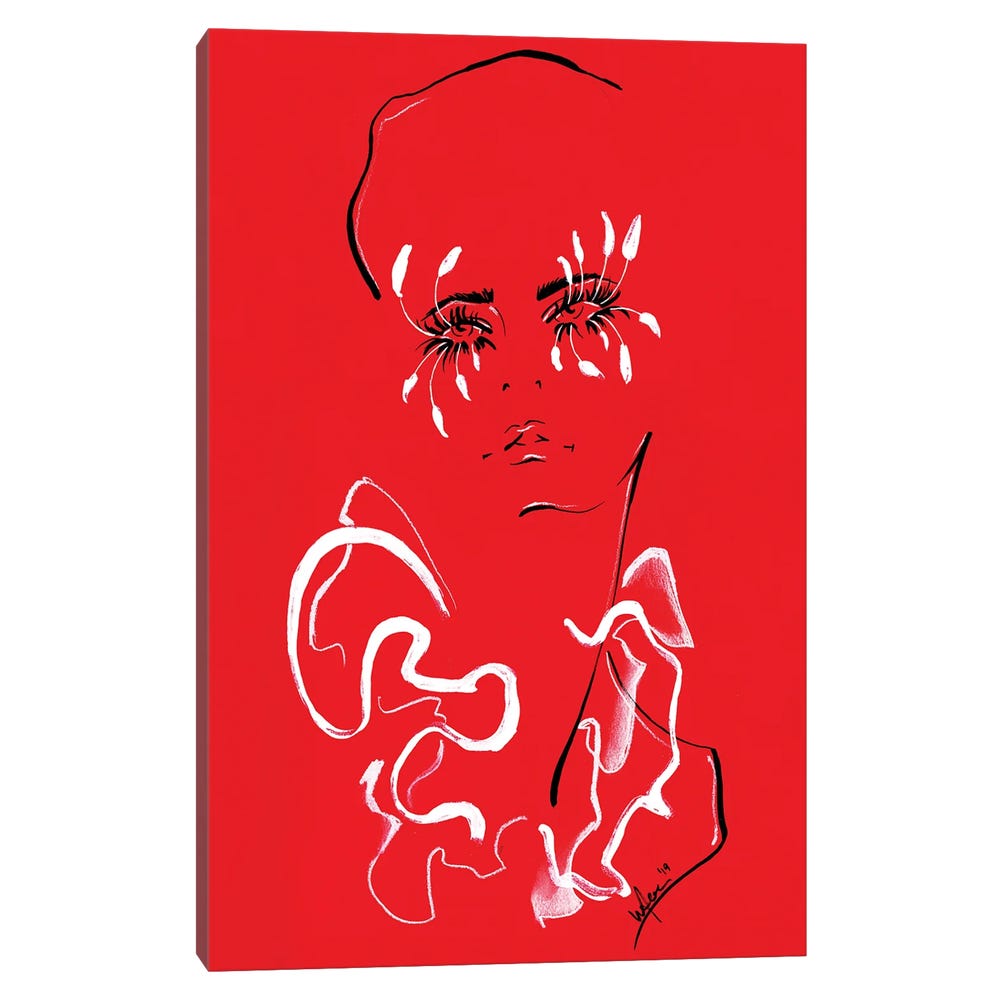 Valentino-Red-Black-Framed-Canvas-Stretched-Wrapped-Canvas-Print-Wall-Art-Decor-1 Stretched Wrapped Canvas Print