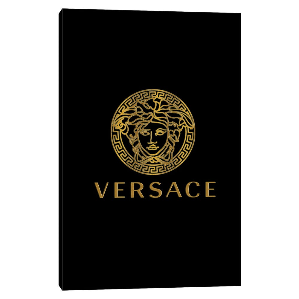 Versace-Black-Framed-Canvas-Stretched-Wrapped-Canvas-Print-Wall-Art-Decor-1 Stretched Wrapped Canvas Print