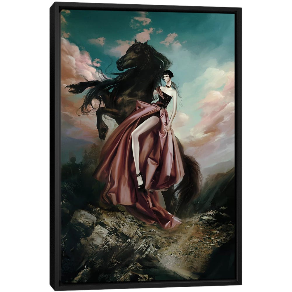 Versace-Couture-Black-Framed-Canvas-Stretched-Wrapped-Canvas-Print-Wall-Art-Decor Versace Couture - Black Framed Canvas