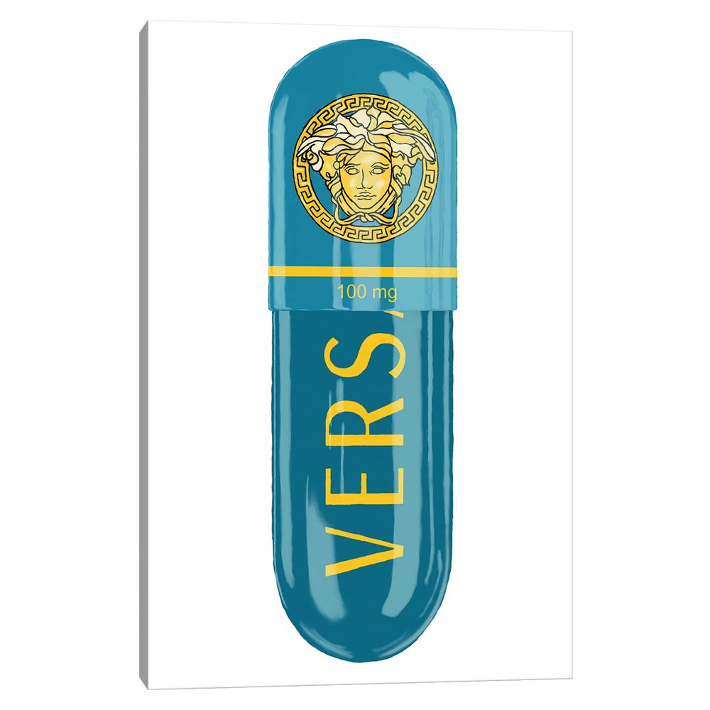Versace-Eros-Blue-100MG-Black-Framed-Canvas-Stretched-Wrapped-Canvas-Print-Wall-Art-Decor-1 Stretched Wrapped Canvas Print