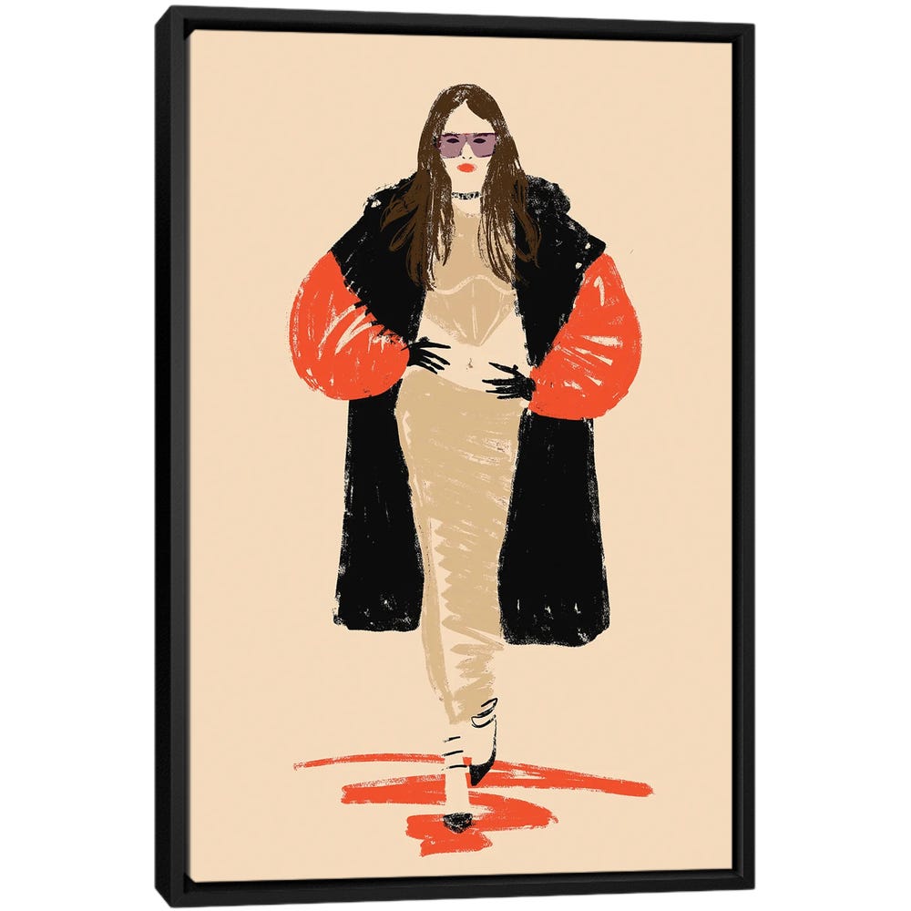 Versace-Fall-2022-Black-Framed-Canvas-Stretched-Wrapped-Canvas-Print-Wall-Art-Decor Versace Fall 2022 - Black Framed Canvas