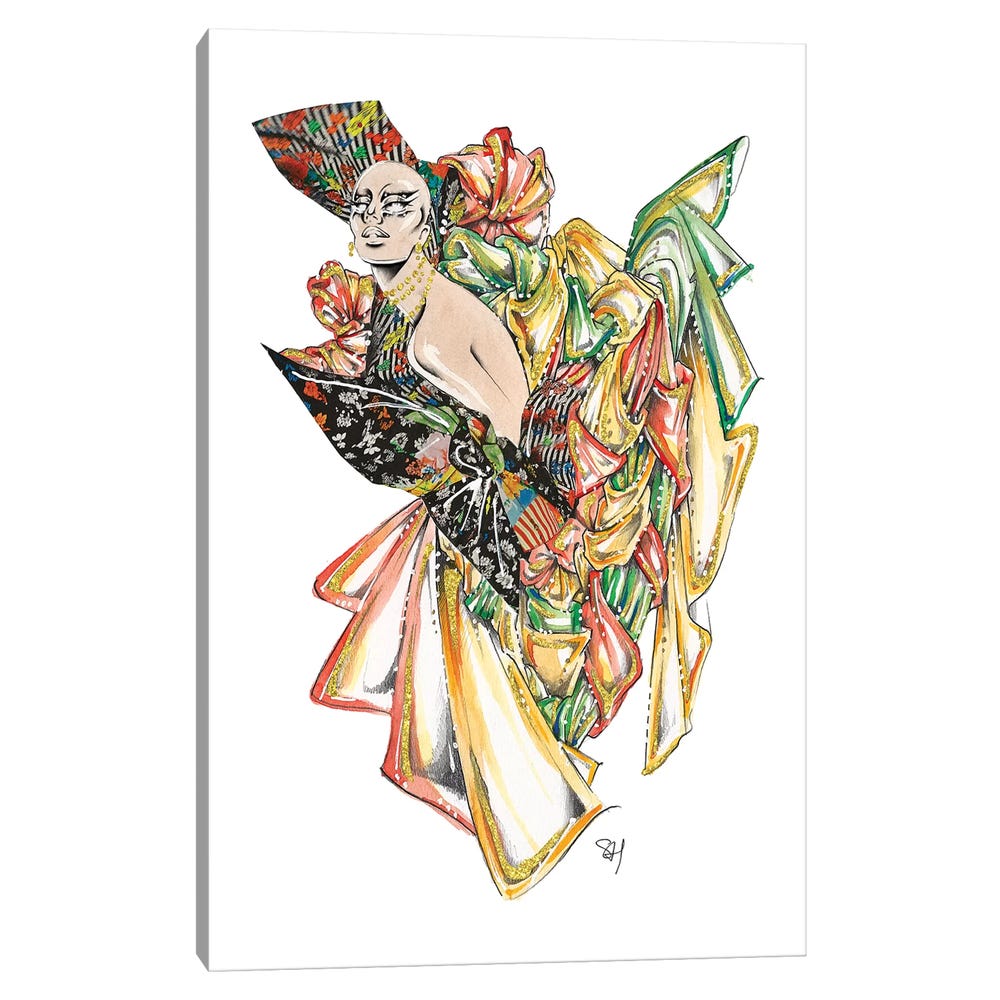 Versace-Floral-Glamour-Black-Framed-Canvas-Stretched-Wrapped-Canvas-Print-Wall-Art-Decor-1 Stretched Wrapped Canvas Print