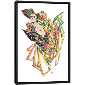 Versace Floral Glamour - Black Framed Canvas