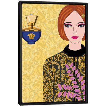 Versace Jacket And Perfume - Black Framed Canvas