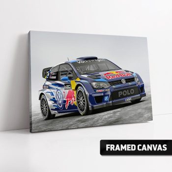 Vw Polo Sebastien Ogier 2015 Wrc Canvas Print World Rally Championship Motorsport Volkswagen Red Bull Poster