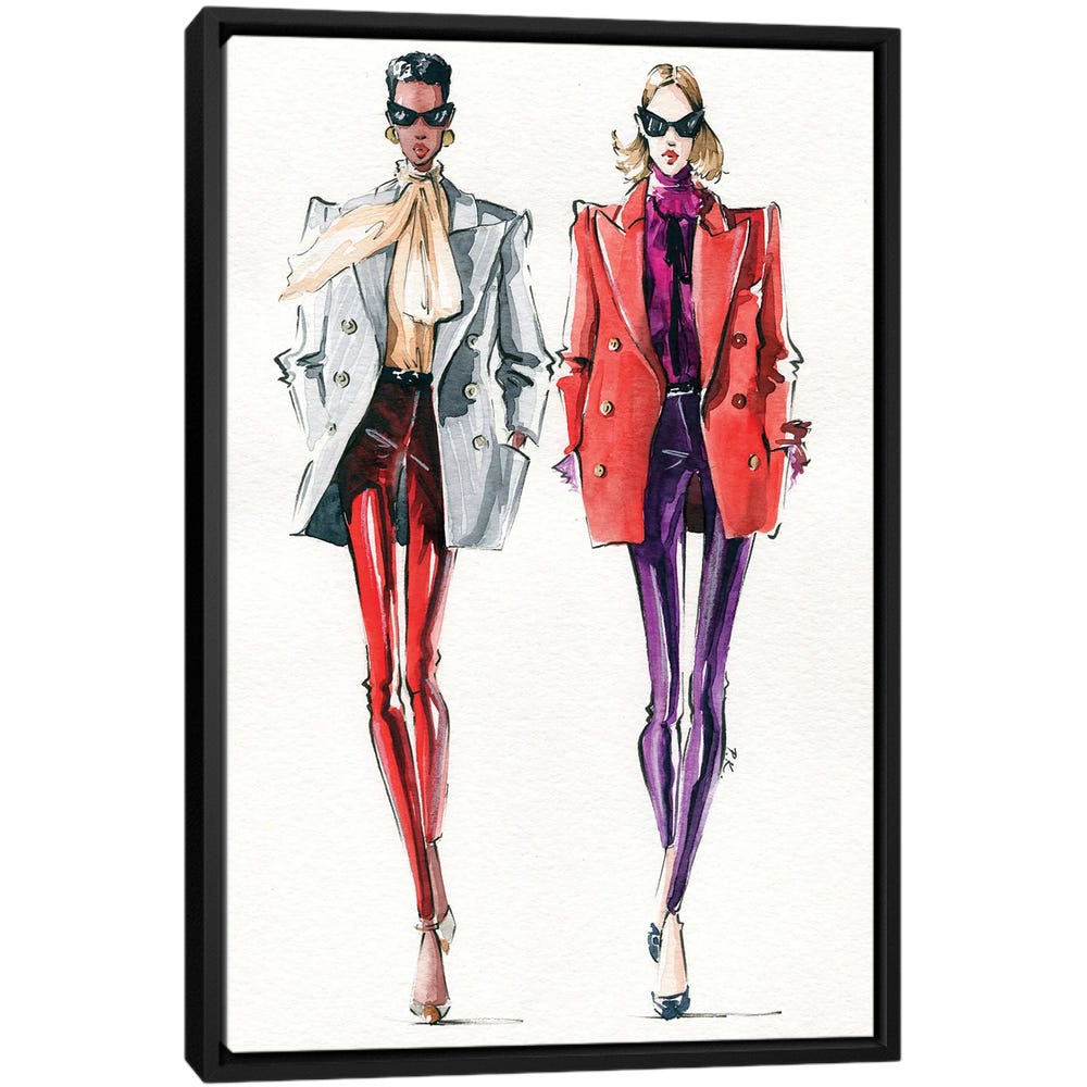 YSL-Black-Framed-Canvas-Stretched-Wrapped-Canvas-Print-Wall-Art-Decor YSL - Black Framed Canvas