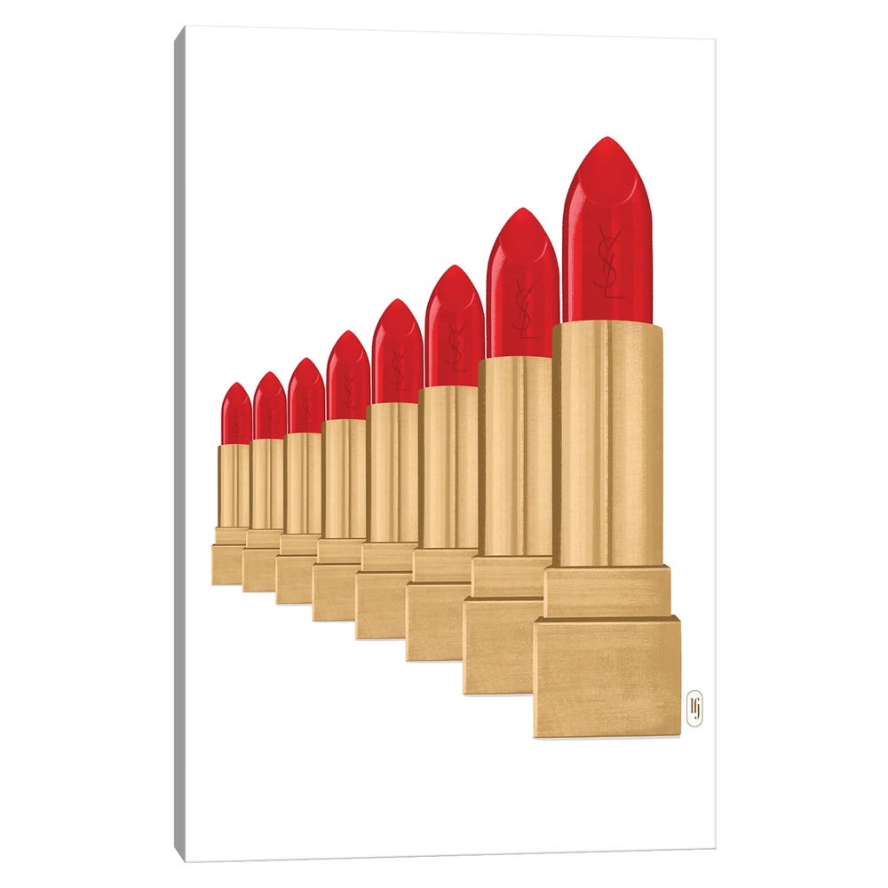 YSL-Lipsticks-Black-Framed-Canvas-Stretched-Wrapped-Canvas-Print-Wall-Art-Decor-1 Stretched Wrapped Canvas Print