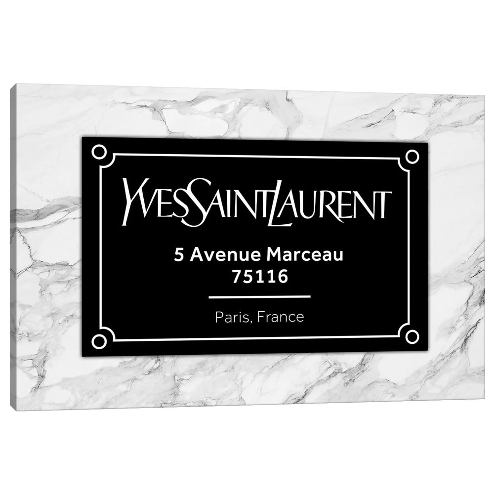 YSL-Paris-Black-Framed-Canvas-Stretched-Wrapped-Canvas-Print-Wall-Art-Decor-1 Stretched Wrapped Canvas Print