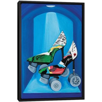 YSL Roller Skates - Black Framed Canvas