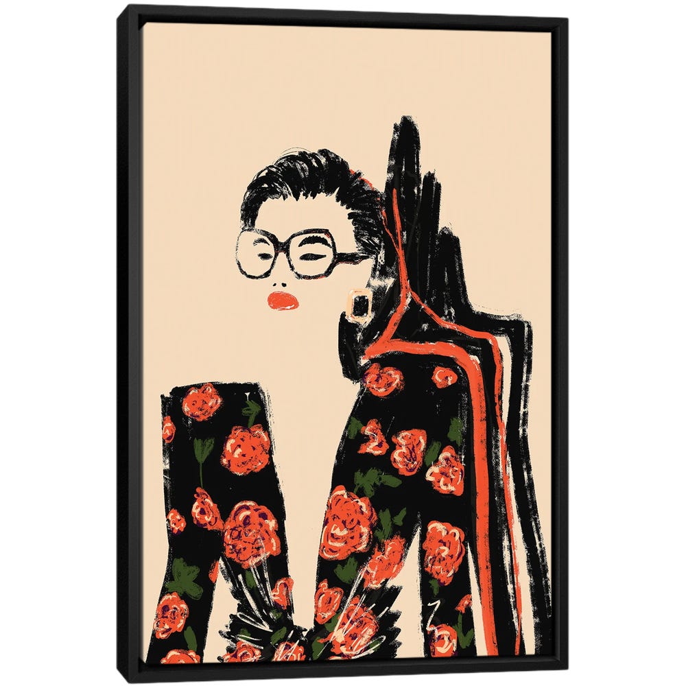 Ysl-Ss2022-Black-Framed-Canvas-Stretched-Wrapped-Canvas-Print-Wall-Art-Decor Ysl Ss2022 - Black Framed Canvas