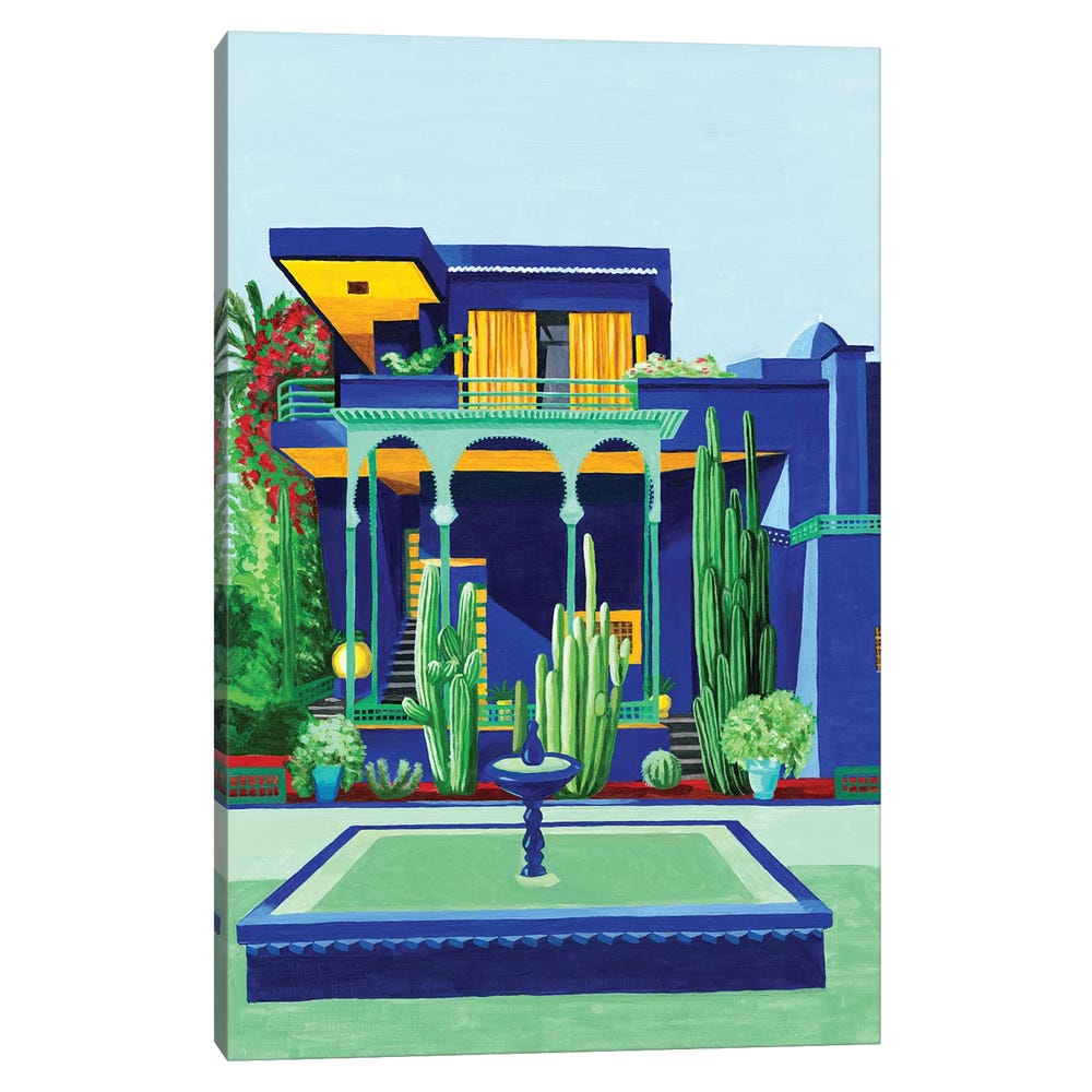 Yves-Saint-Laurent-IV-Villa-Oasis-Black-Framed-Canvas-Stretched-Wrapped-Canvas-Print-Wall-Art-Decor-1 Stretched Wrapped Canvas Print