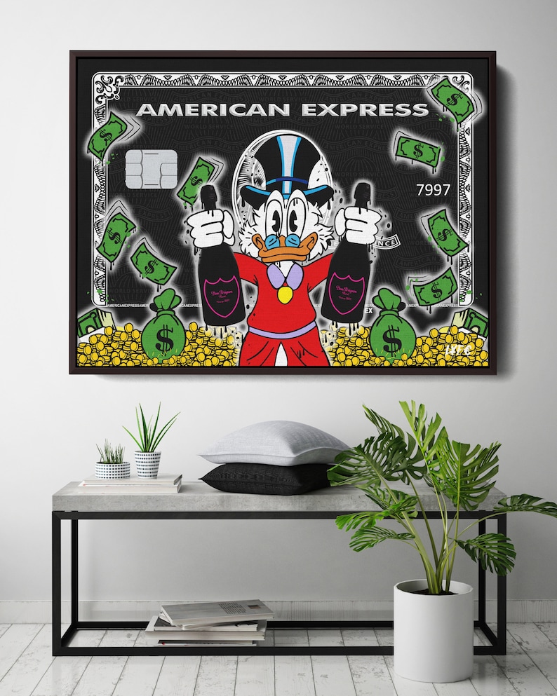 American-Express-Canvas-Scrooge-Mcduck-Alec-Monopoly-Inspired-Pop-Art-Goals-Dom-Dreams American Express Canvas Scrooge Mcduck Alec Monopoly Inspired Pop Art Goals Dom Dreams