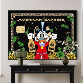 American Express X Scrooge Mcduck Canvas Alec Monopoly Inspired Amex Motivation Black Gold Street Art Champagne Art