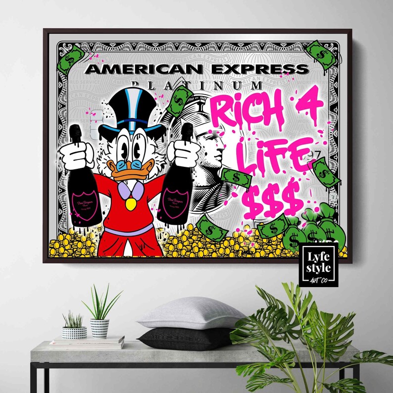 American-Express-X-Scrooge-Mcduck-Canvas-Rich-4-Life-Alec-Monopoly-Inspired-Amex-Pop-Art-Canvas-Street-Art-Champagne-Art-1
