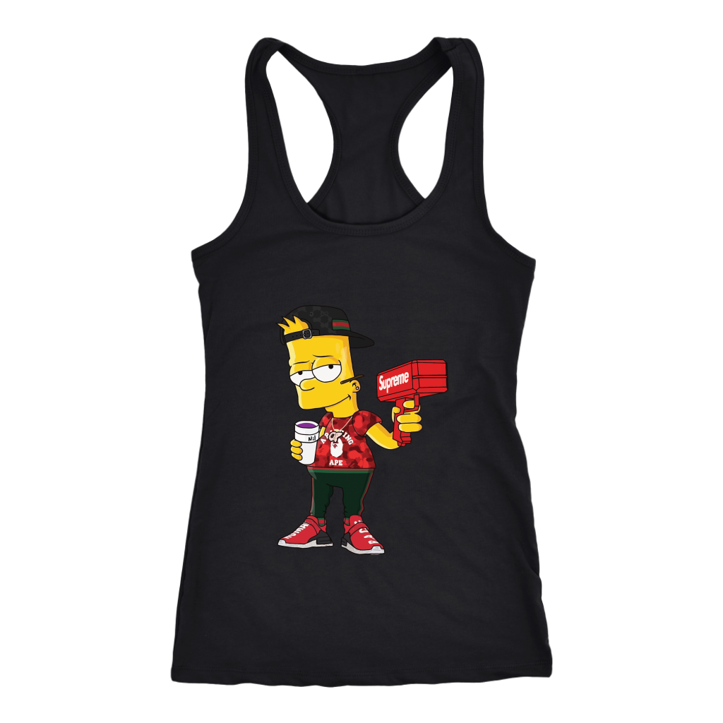 Bart-Simpson-Gucci-Women-Racerback-Tank-Top Bart Simpson Gucci Women Racerback Tank Top