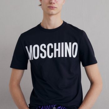 Black Moschino Tee Unisex T-Shirt With Logo FTS055