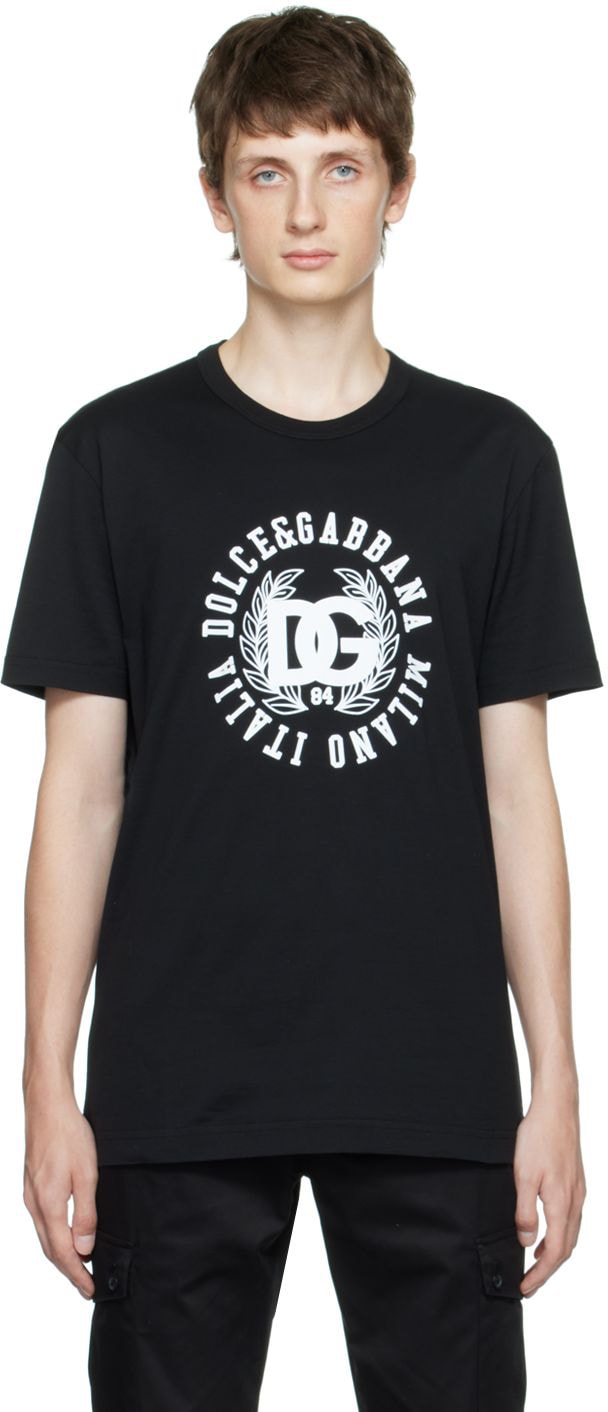 Black-Round-Letter-Dolce-Gabbana-Tee-Unisex-T-Shirt-FTS530 Black Round Letter Dolce & Gabbana Tee Unisex T-Shirt FTS530