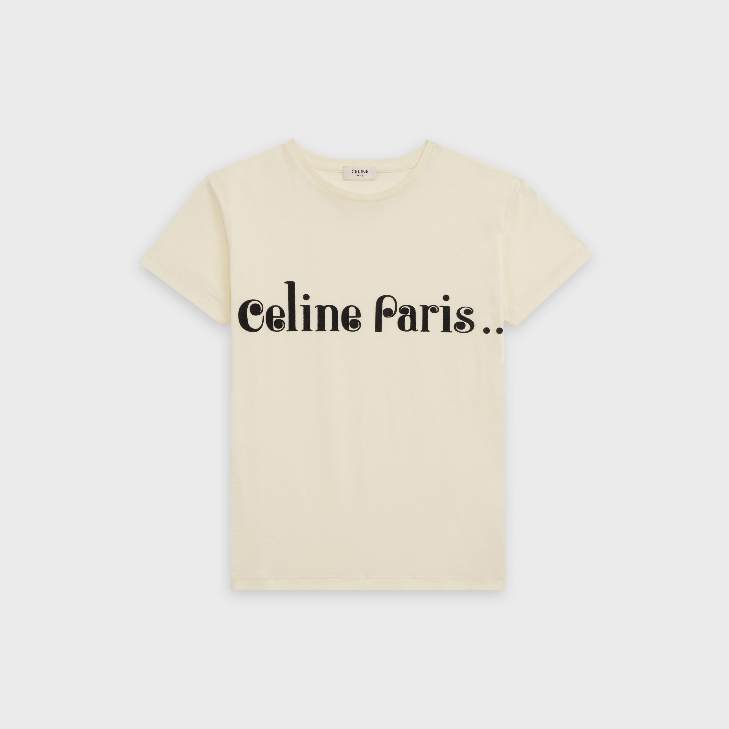 Celine-Paris.-Tee-Unisex-T-Shirt-In-Cotton-Off-FTS460 Celine Paris.. Tee Unisex T-Shirt In Cotton - Off FTS460