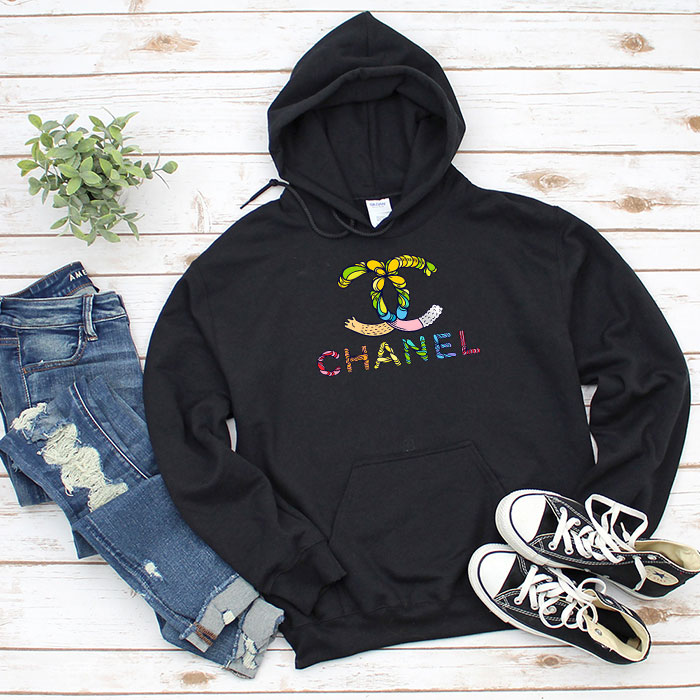 Chanel-Colorful-Logo-Unisex-Pullover-Hoodie-HTB2618 Chanel Colorful Logo Unisex Pullover Hoodie HTB2618