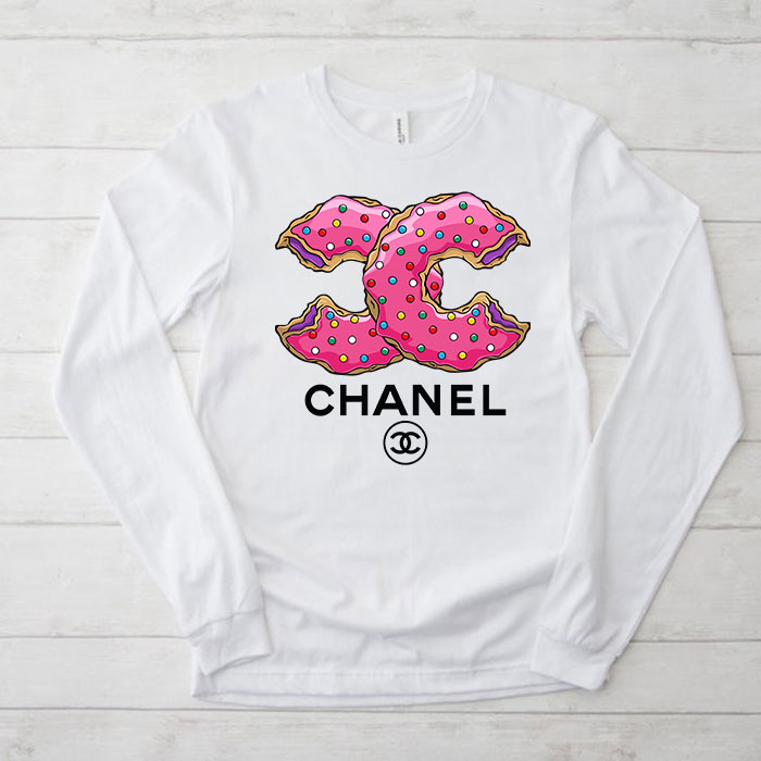 Chanel-Doughnut-Logo-Kid-Tee-Unisex-Longsleeve-Tee-LTB2919 Chanel Doughnut Logo Kid Tee Unisex Longsleeve Tee LTB2919