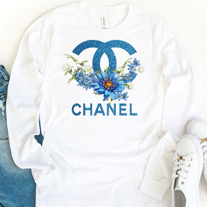 Chanel-Glitter-Flower-Logo-Unisex-Kid-Long-Sleeve-Tee-LTB2622-1