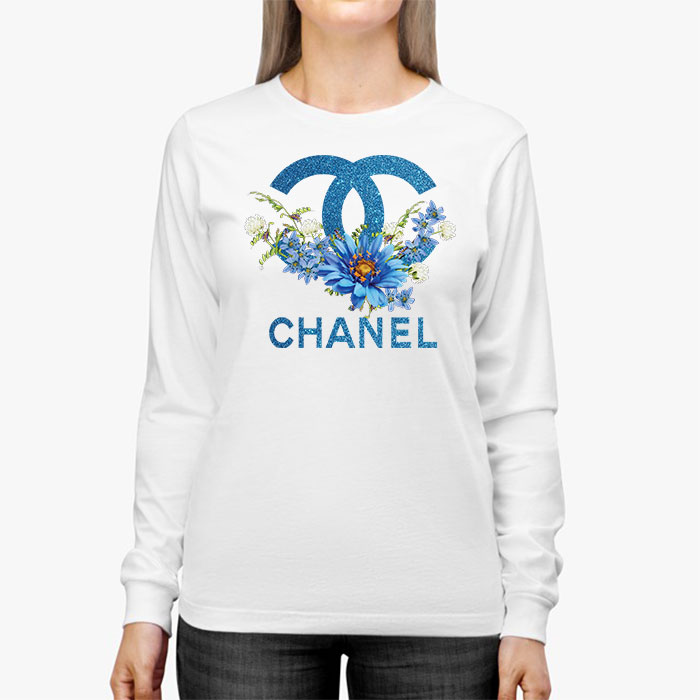 Chanel-Glitter-Flower-Logo-Unisex-Kid-Long-Sleeve-Tee-LTB2622-2
