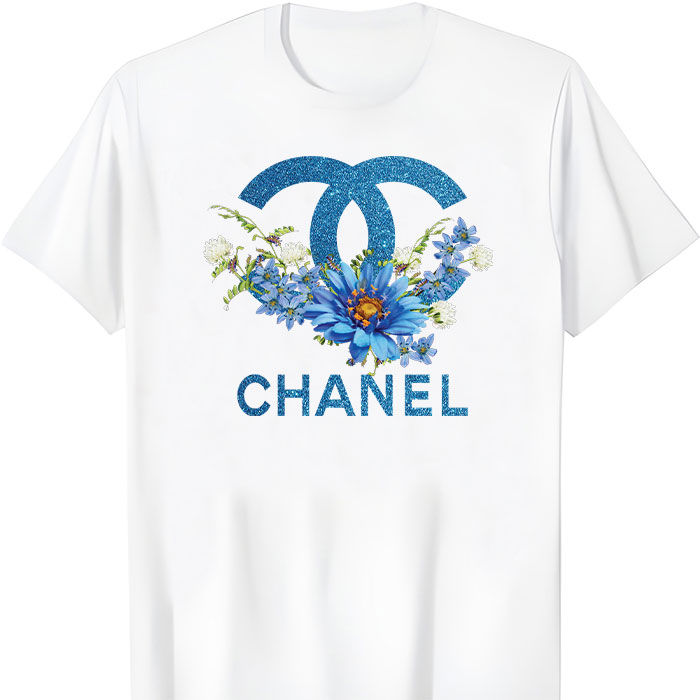 Chanel-Glitter-Flower-Logo-Unisex-T-Shirt-TTB2622-1