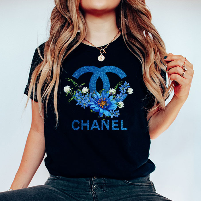 Chanel-Glitter-Flower-Logo-Unisex-T-Shirt-TTB2622-2