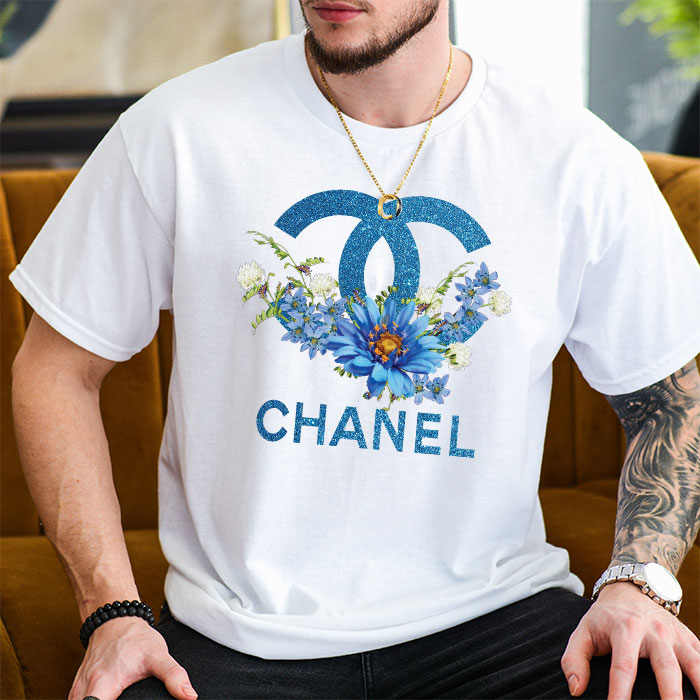 Chanel-Glitter-Flower-Logo-Unisex-T-Shirt-TTB2622-3