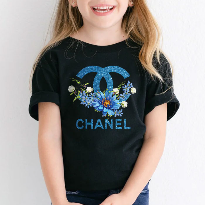 Chanel-Glitter-Flower-Logo-Unisex-T-Shirt-TTB2622-4