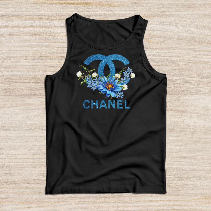 Chanel-Glitter-Flower-Logo-Unisex-Tank-Top-TTTB2622 Chanel Glitter Flower Logo Unisex Tank Top TTTB2622