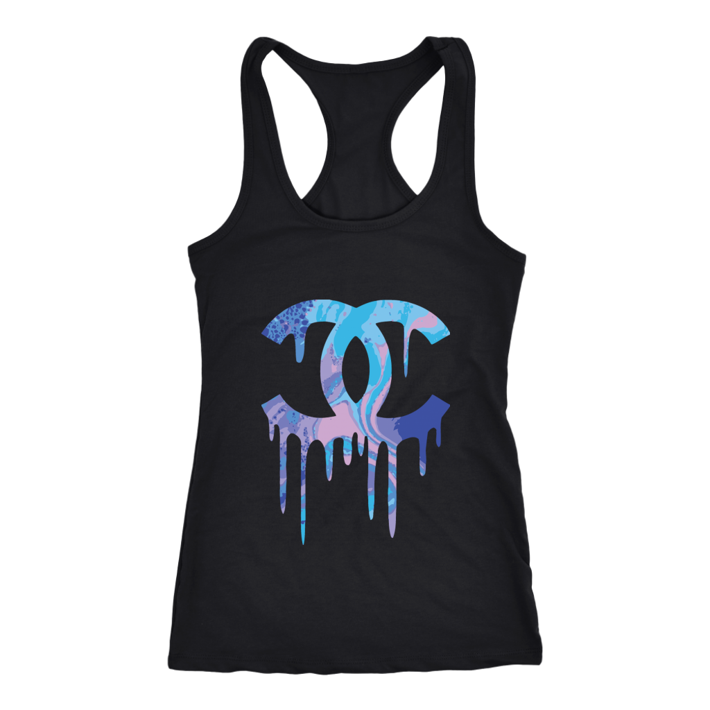 Chanel-Logo-Drip-Women-Racerback-Tank-Top Chanel Logo Drip Women Racerback Tank Top