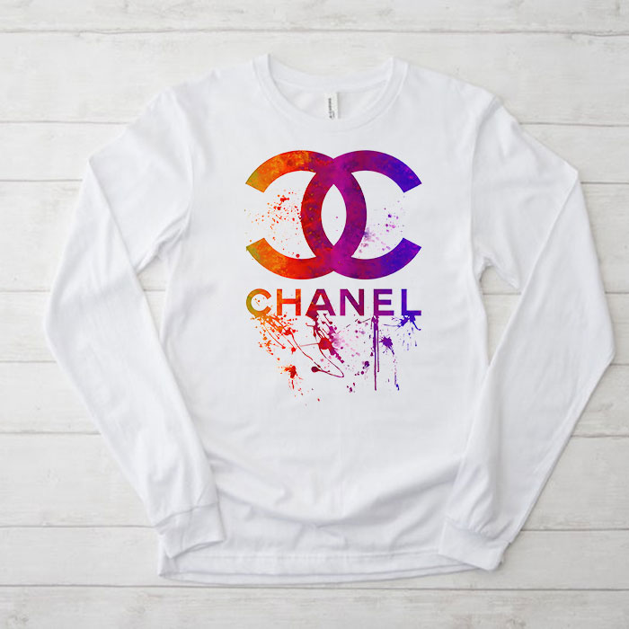 Chanel-Original-Colorful-Logo-Unisex-Kid-Long-Sleeve-Tee-LTB2612 Chanel Original Colorful Logo Unisex & Kid Long Sleeve Tee LTB2612
